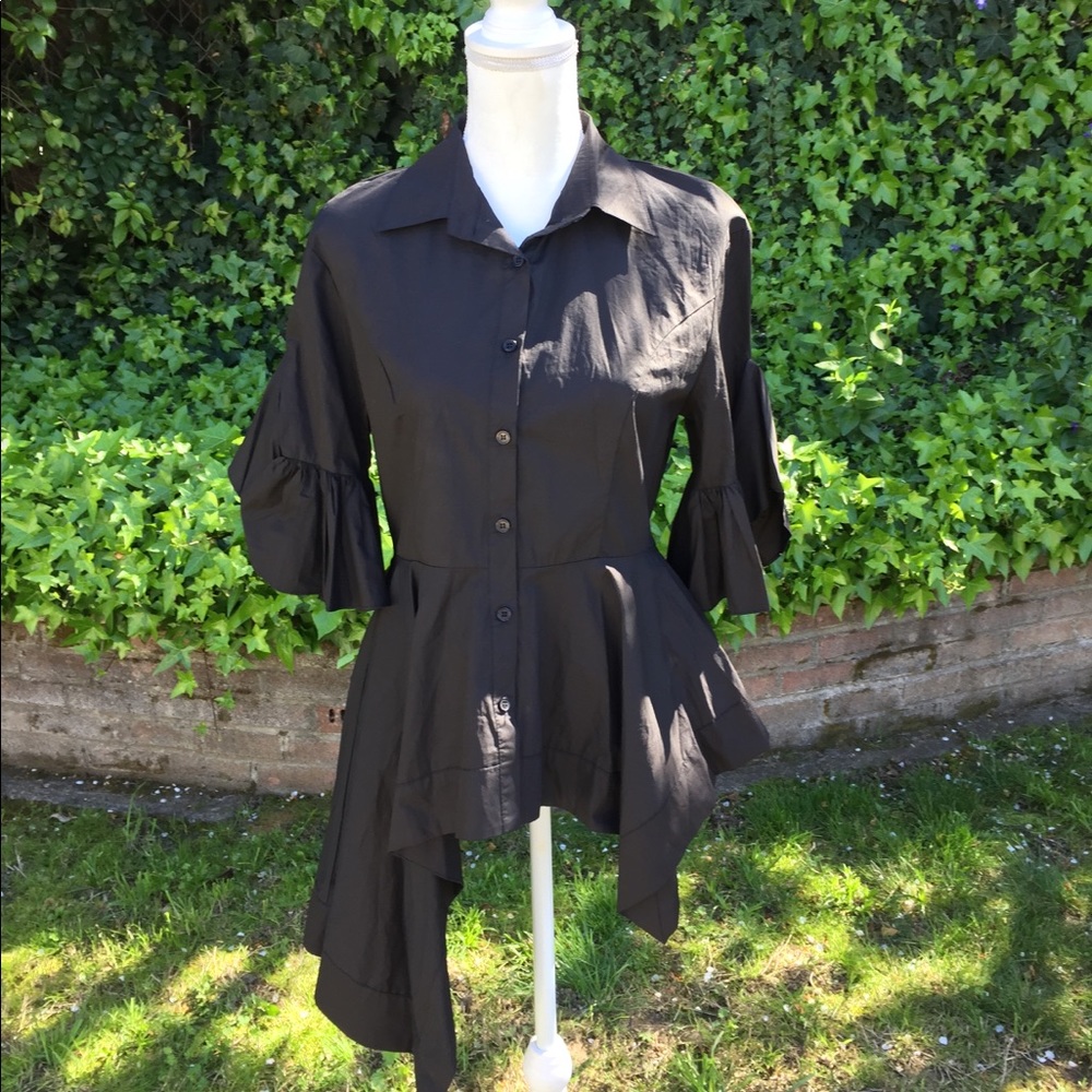 Boutique black button up shirt